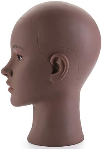 Hedume Afro American Mannequin Head with Clamp, Bald Manikin head, Mannequin Head for Wigs, Hat, Glasses Display - Image 3