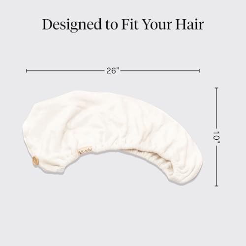Kitsch Microfiber Hair Towel Wrap for Women - White Ivory - Image 4