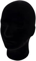 MapofBeauty Black Velvet Foam Mannequin Head Male Display Wig Stand, Black by MapofBeauty