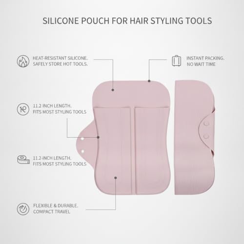 Silicone Heat Resistant Pouch for Hair Styling Tools, Travel Storage Bag for Curling Iron & Straightener, Compact Organizer Case - Image 4