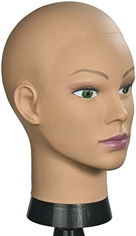Afro Bald Mannequin Head Professional Cosmetology Wig Training Head for Wig Making and Display Hat Glasses Scarf Jewelry Model Head with Free Clamp Stand - Image 3