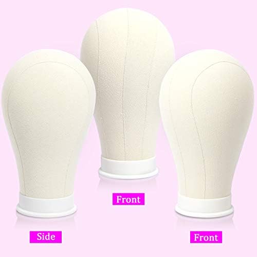 23 Inch Canvas Block Mannequin Wig Head With Stand for Styling Manikin Set - Image 5