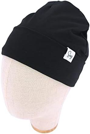 Jersey Beanie Hat for Newborn Baby Boys Girls Silky Satin Lined Hats Bonnet Toddler Infant Little Kids Beanies Caps - Image 2