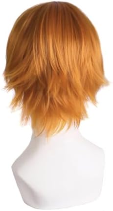 MapofBeauty 12"/30cm Role Play Cosplay Wig Costume (Golden Orange) - Image 2