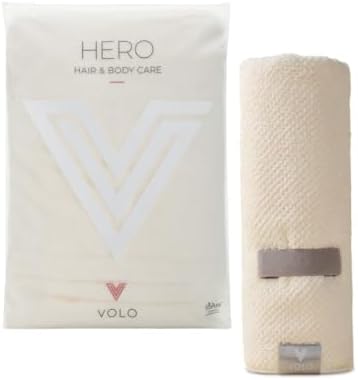 VOLO Hero Hair Towel | Ultra Soft, Super Absorbent, Quick Drying Nanoweave Fabric | Reduce Dry Time by 50% | Towel Wrap for All Hair Types | Reusable Packaging (Salt White - Reusable Tote) by VOLO