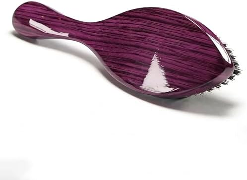 Terrilee Premium Handle 360 Wave Brush for Men - Medium Soft Curved 360 Wave Hair Brushs - Made with Nature Beech & 100% Boar Bristle Soft Men's Hair Brush For Black Men 360 (Purple Wood) - Image 6