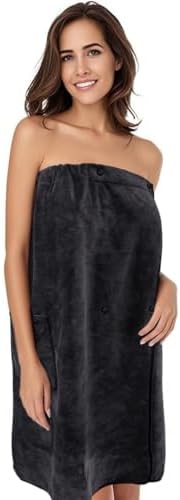 SINLAND Women's Spa Wrap Microfiber Bath Body Wrap, Black, 32"x60" by SINLAND