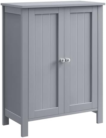 VASAGLE Bathroom Floor Storage Cabinet,2 Adjustable Shelves,Dove Gray by VASAGLEbySONGMICSHOME