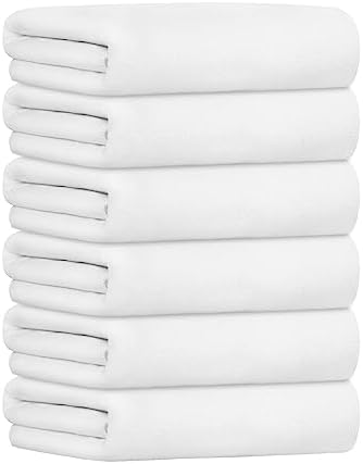 JML Microfiber Bath Towels Set, 6 Pack, 27" x 55", White - Image 2
