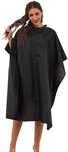 Black Waterproof Hair Salon Cape with Metal Snap Closure - 5 Pack - Image 6