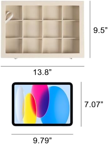 Frebeauty 12 Grid Bracelet Holder Box,Velvet Jewelry Tray with Clear Lid - Image 4