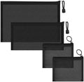 Mesh Bags with Zipper Set (4 Packs), Nylon Makeup Bag Cosmetic Pouches Travel Organizer Case for Purse Diaper Bag Home Organizing Black 2*Mini/1*Medium/1*Large by CarryEpic