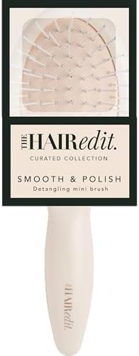The Hair Edit Mini Smooth & Polish Detangling Hair Brush for Wet or Dry Hair, Ultra Light-Weight Travel Size Hairbrush, Ball-Tipped Nylon Pins for Scalp Massage, Smooths Frizz, All Hair Types- Cream - Image 6