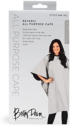 Betty Dain Reversi Reversible Coloring Cape, 50" x 60", Silver/Black - Image 6