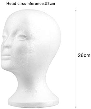 Foam Mannequin Head Wig Stand, Styrofoam Mannequin Display Hairpieces Stand Holder Cosmetics Model Head Wig Display for Style, Model, Hair, Hats, Hairpieces, Mask, Salon (Female) - Image 5