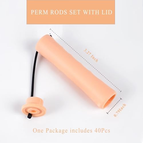 40Pcs Perm Rods Set - Plastic Cold Wave Rollers Non-Slip Hair Curlers for Long, Medium, Short Heatless Perming and Hairdressing (Yellow) - Image 3