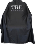 TRU BARBER Silicone Neck Cape, 100% Polyester, Lightweight and Waterproof, Professional Hair Salon Cutting Cape With Snap Closure, 50" x 58" (Black/White) by TRUBARBER