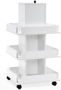 BarberPub 3-Tier Kitchen Trolley with Wheels, Tool Storage Organizer 2038 (White) by BarberPub