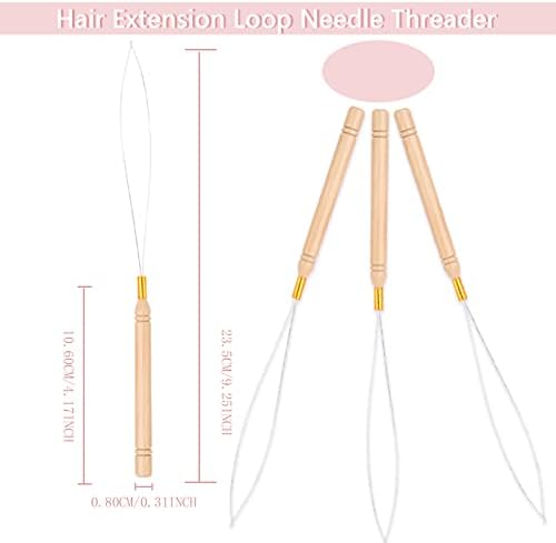 Vlasy 6PCS Hair Extension Tools Loop Needle Threader Hair Beader Tool - Image 5