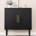 Vrullu Modern Storage Cabinet, Free Standing Buffet Cabinet, Black Sideboard and Buffet Storage, Wood Accent Furniture for Living Room, Hallway, Entryway, Dining Room (1, Black) by Vrullu