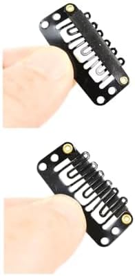 YANTAISIYU 20 Pieces 32mm U Shape Wig Clips Hairpieces Snap Clips, Black - Image 6