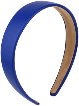 Blue Headband 1 Inch Faux PU Leather Hairband for Women and Girls by Uintoon
