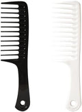 2PCS Wide Tooth Comb for Curls - Large Tooth Detangling Comb for Wet & Dry Curly Hair - Women & Men (Black-White) by Fgail