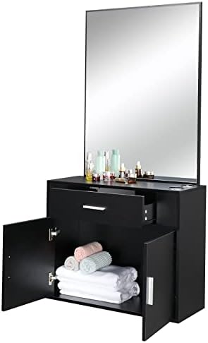 Winado Wall Mount Salon Station, Barber Salon Station with Mirror Cabinet - Image 4