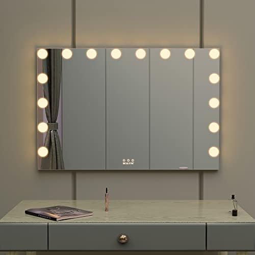 BEAUTME Large Vanity Mirror with Lights, 35.9''x24.3'' White, Touch Control - Image 4