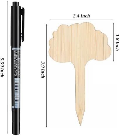 OBTANIM 75 Pack Bamboo Cloud Plant Labels with A Marker Pen, Garden Markers Sign Plant Tags for Seedling Potted Herbs Flowers Vegetables - Image 2