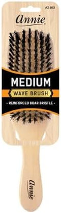 Annie Medium Wave Brush 2160, Boar and Nylon Bristle Brush for Men by AnnieInternational
