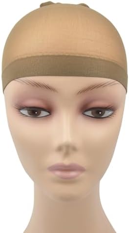 4 Pcs Wig Caps Stretchy Nylon Wig Stocking Caps for Women, Light Brown - Image 6
