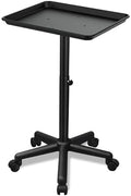 Salon Tray on Wheels, Black Salon Rolling Tray, Adjustable Height by HSONBIUTY