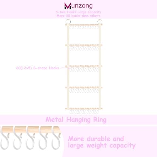 Munzong Headband Holder 52x17 inch, Beige Bow Organizer for Baby Girls - Image 3