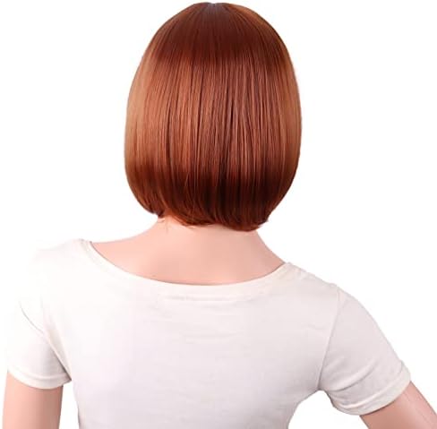 MapofBeauty 30 cm Women Short Straight Cosplay Party BOB Wig, Ginger Orange - Image 4