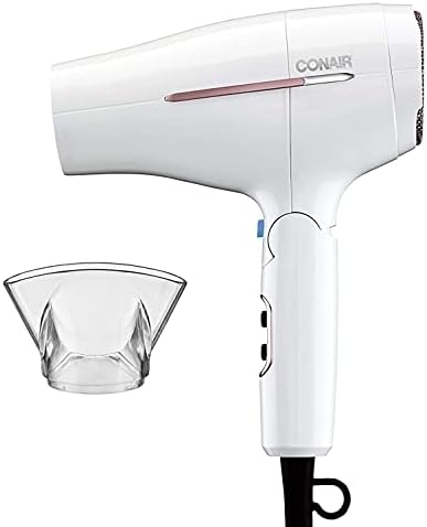 Conair Travel Hair Dryer, Double-Ceramic Design, Foldable Handle, White by conair
