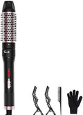 Thermal Brush, 1.5 inch Heated Round Curling Brush Hair Straightening Styler, Less Frizz Hair Hot Straightener with Detachable Head for Salon Style by Karrong
