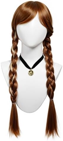 Brown Braided Wig for Girls Princess Cosplay Wigs Set Halloween Cosplay Hair Wigs (Brown/Braided) - Image 3