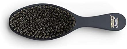 360 Wave Brush, Curved MEDIUM Mixed Boar Bristle, MATTE BLACK, Waterproof - Image 4
