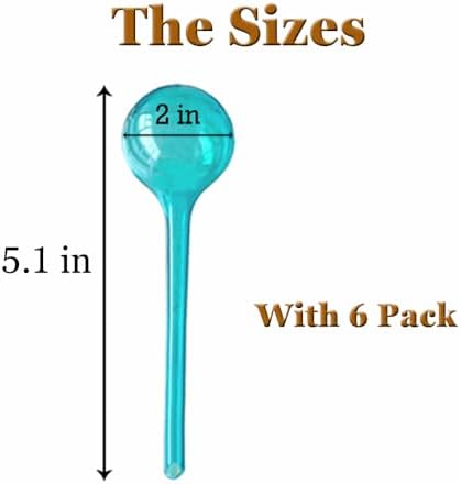 Plant Self Watering Globe, Small 6pcs Plant Watering Stakes Automatic Plant Watering Bulb System Spikes, Flower Automatic Watering Device, Garden Self Waterer for Indoor Outdoor Plant - Image 4