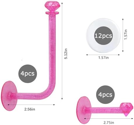 8Pcs Scrunchie Holder Stand Hai Tie Organizer, Girls Hair Accessories Organizer Storage for Headband Hairband Hair Ties, Acrylic Clear Glitter Adhesive Scrunchy Holder Scrunchie Tower Storage - Image 5