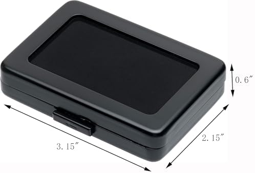 Glass Top Loose Diamond or Gemstone Display Box Case Holder Show Container Metal (Black Large Rectangle) - Image 4