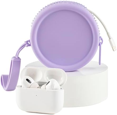 Small Silicone Makeup Bag for Women Round Purse Essentials Portable Cosmetic Accessories Organizer Small Travel Kit Storage Pouch (Purple) - Image 3