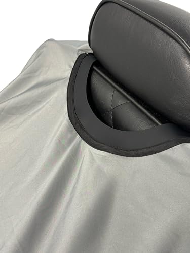 TRU BARBER Barber cape, 100% Polyester, light weight cape and Waterproof, Salon and Barbershop work GREY - Image 2