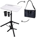 G&BPRO PRO Ready Tray, Portable Barber Tray with Adjustable Tripod Base for Barbers, Hairstylists & Makeup Artists, Professional Salon Tool Organizer with Carry Bag (Silver) by GANDBPRO