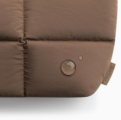 Comfyable Puffy Electronics Organizer Travel Case, Cute Tech Pouch for Women Men, Cable Storage Bag for Charger, Phone, Power Bank, Cord, Compact Tech Accessories Pouch, Mocha Brown - Image 5