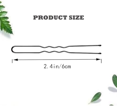 2.4 Inch U Shaped Black Hair Bobby Pins Metal Clips Twisted Curved Ball Tips Non-slip Decorative Thick Long Short Women Girls Nickel Free Hairdressing Wedding Accessories with Case 100 PCS - Image 2