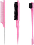 Boar Bristle Hair Brush, 3Pcs Slick Back Brush - Hair Styling Products by SamnyteSNTE