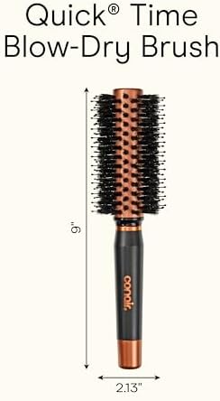 Conair Round Hair Brush, Quick Dry Copper, Boar & Nylon Bristles - Image 6