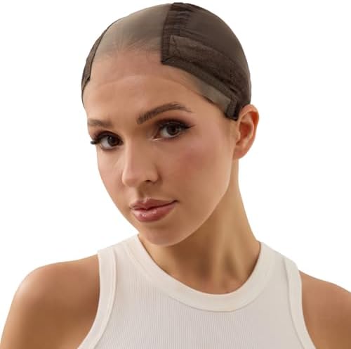 Xiushumyi Lace Wig Cap for Women,Non-Slip Grip Cap Make Your Wigs Glue Free,Wig Caps with Built-in Adjustable Velvet Band for Keeping Wigs in Place(Brown,S) by Xiushumyi